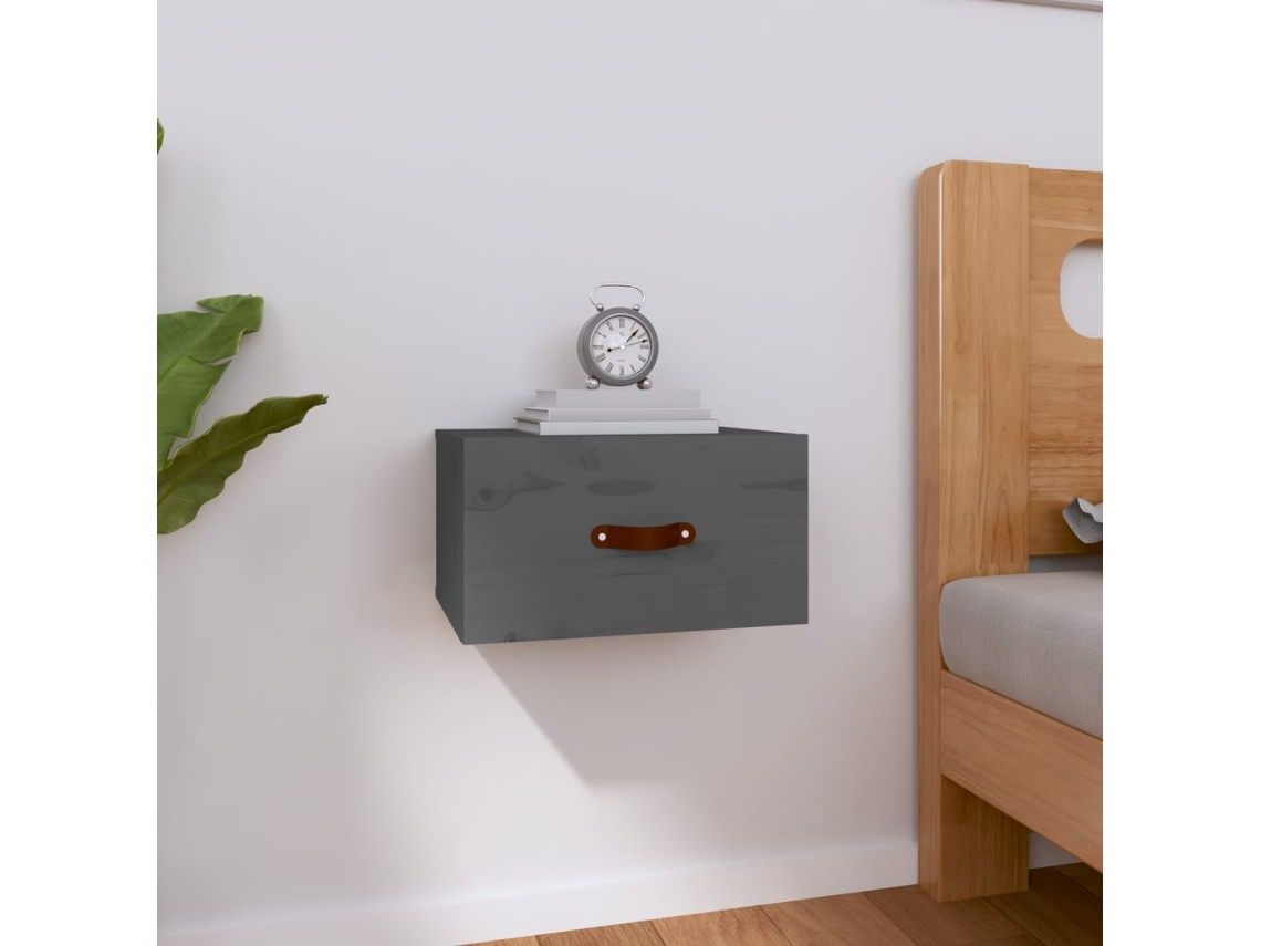 Mesita de Noche de Pared 40X29,5X22 Cm Gris