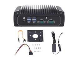 Mini PC industrial sin ventilador, 8 GB de RAM, disco duro de 128 GB, enchufe europeo.