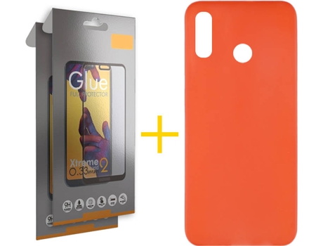 Kit Funda + 2 Protectores de Pantalla Huawei P Smart 2019 SKYHE Liso Rojo
