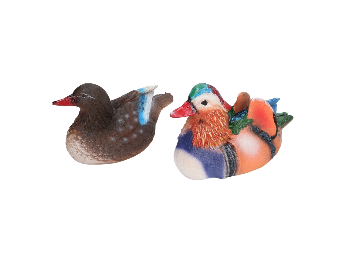 2 estatuas de resina de pato mandarín (sin marca)