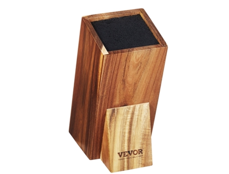 Soporte universal para cuchillos Soporte para bloques de almacenamiento de madera de acacia sin cuchillos VEVOR