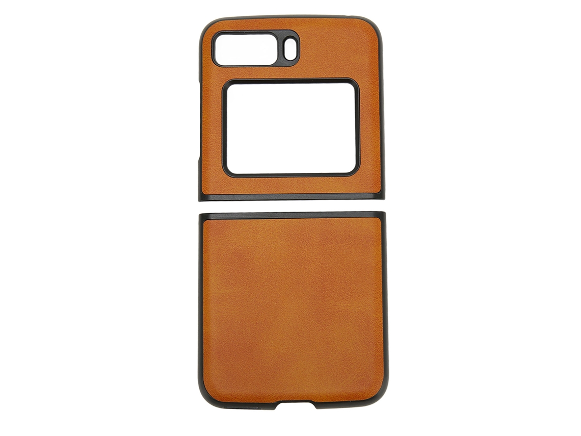 Capa De Couro Dobrável Para Moto Razr 2022 Resistente A Arranhões Flip Protetora Marrom