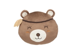Almohada Decorativa Oso Marrón en Terciopelo Suave con Bordado 30 x 27 cm Marrón ATMOSPHERA
