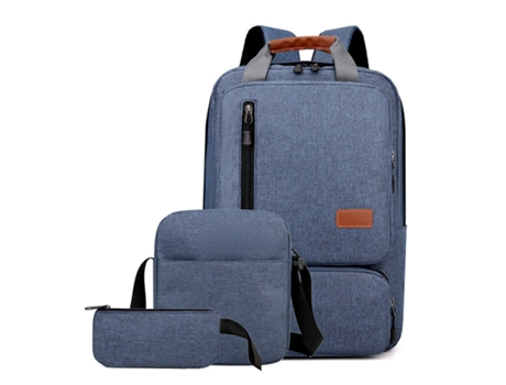 Mochila Bbackpack De Tres Piezas Mochila Para Computadora Portátil Mochila Para Hombres De Negocios Mochila De Gran Capacidad-azul
