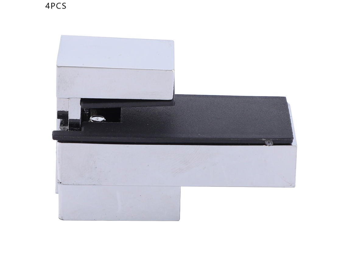 Soporte para estante de pared con clips F fijos para vidrio y madera - Juego de 4 piezas