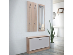 Zapatero 3 en 1 blanco y roble DKD HOME DECOR