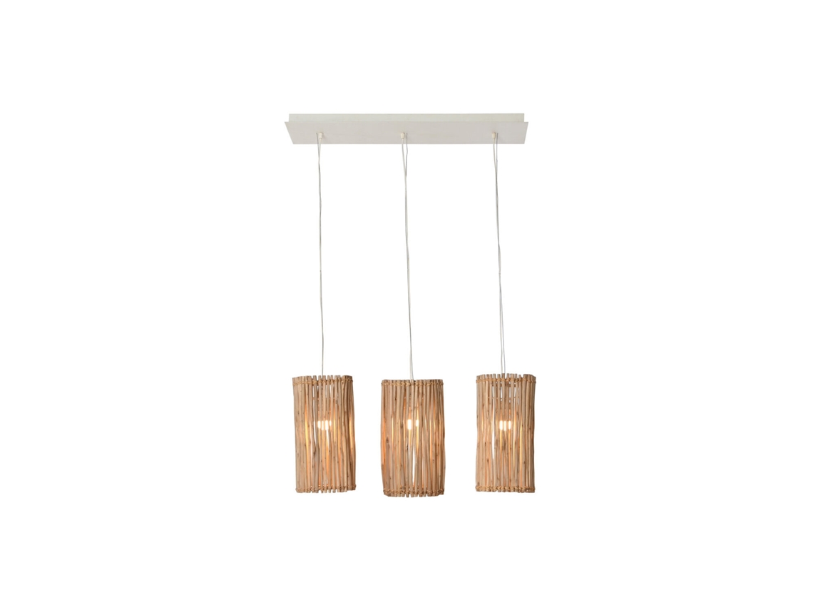 Lampara Techo Eucalipto Troncos Blanco 20x20x40cm
