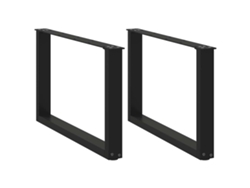 Patas De Mesa De Centro Forma U 2uds Acero Negro 60x(42-43) Cm