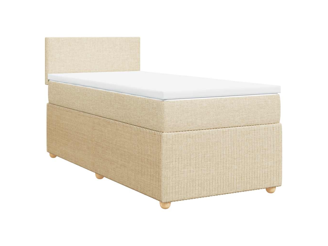 Maison Exclusive - Cama Box Spring Con Colchón Tela Color Crema 90x190 Cm