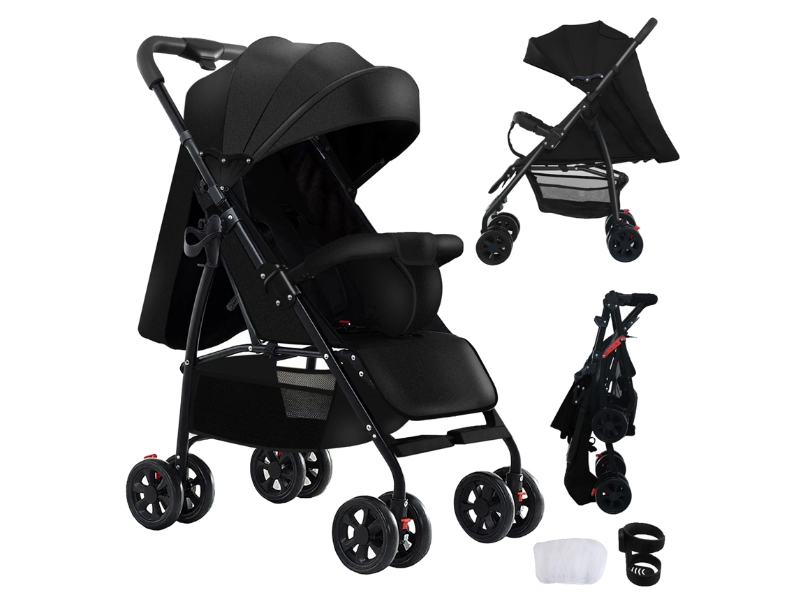 Cochecito de bebé, diseño ligero, plegable y práctico, A8 negro OEM
