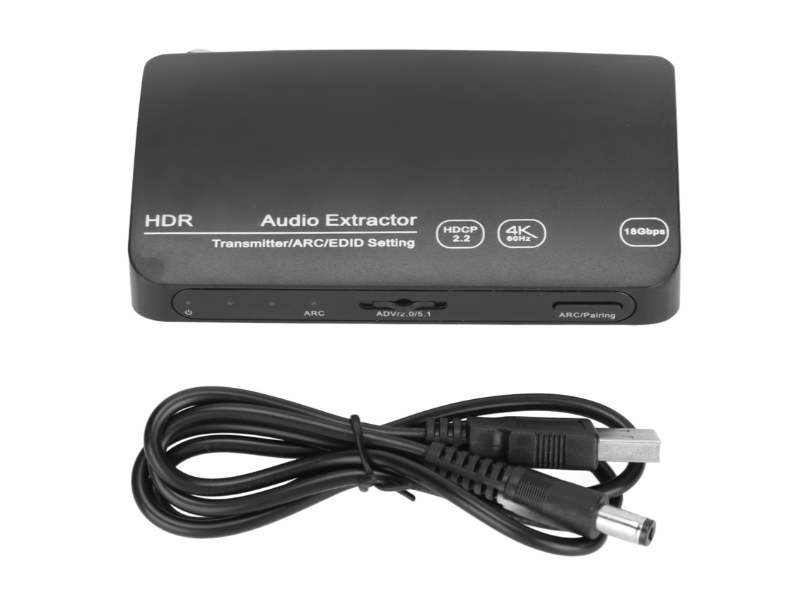 Extractor De Sonido, Interfaz Multimedia Hd 4k 60hz, Transmisor Bluetooth Con Rca Para Tv Y Pc