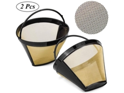 Filtros De Café Reutilizables De Malla Amarilla (2 Unidades) Para Cafeteras