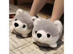 Pantuflas De Peluche Con Forma De Conejo, Hámster O Perro, Cómodas Y Antideslizantes Para El Invierno.