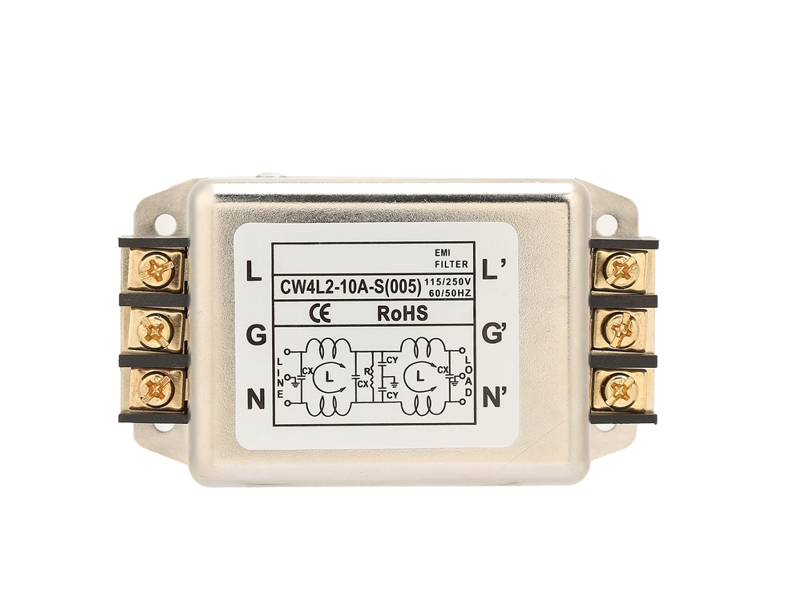 Filtro Emi De Línea Eléctrica Monofásico De 115 V/10 A 50/60 Hz Con Terminal Mono/bipolar Para Equipos Eléctricos.