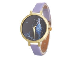 Reloj De Pulsera Sencillo E Informal Para Mujer Con Correa De Piel Sintética Morada Zhoulianfa