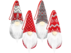 4 Adornos Navideños De Peluche Hechos A Mano Con Forma De Gnomo Para El Árbol De Navidad - Suecia
