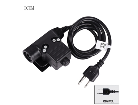 Adaptador de auriculares militares con enchufe de cable Ptt [Versión Icom]