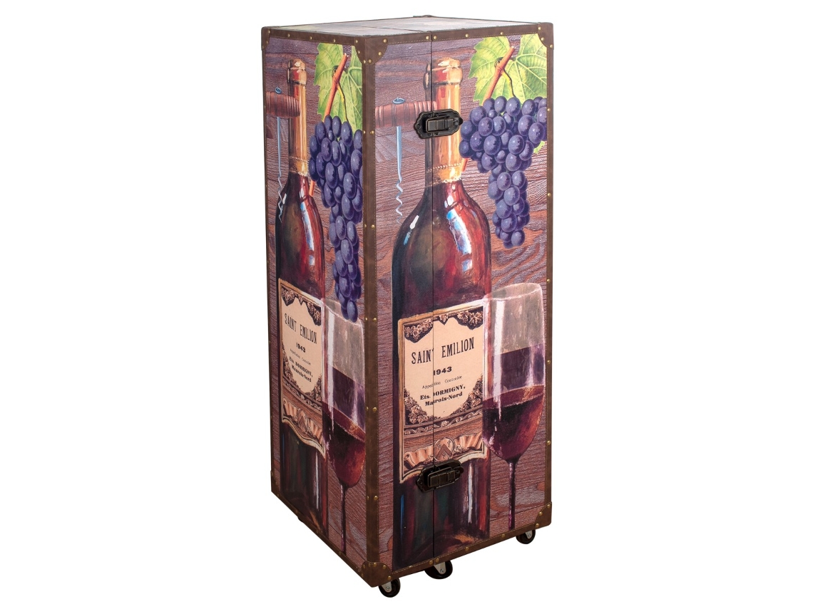 Botellero Multicolor de Mdf Y Metal 120*53*49cm