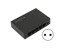 Switch De Rede Gigabit Ethernet 5 Portas 1000m Auto Adaptativo Painel Led Plug Eu