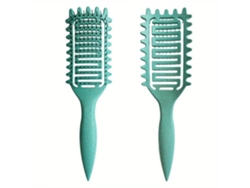 Cepillo de peinado con cerdas huecas de jabalí para crear rizos y fijar el cabello. MDUG (verde)