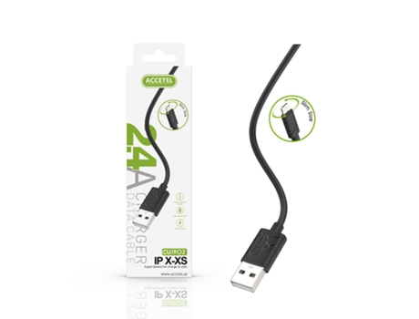 Cable ACCETEL iPhone 13 Pro Max (0.25 m - Negro)
