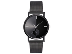 Reloj De Pulsera De Cuarzo Con Dial De Aleación Simple Para Hombres Moda Casual Negro