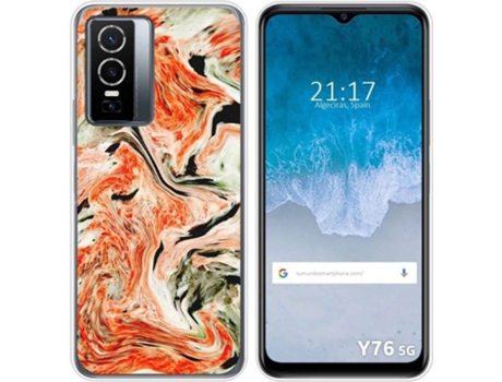 Carcasa para Vivo Y76 5G TUMUNDOSMARTPHONE Dibujos Mármol 12 Multicolor