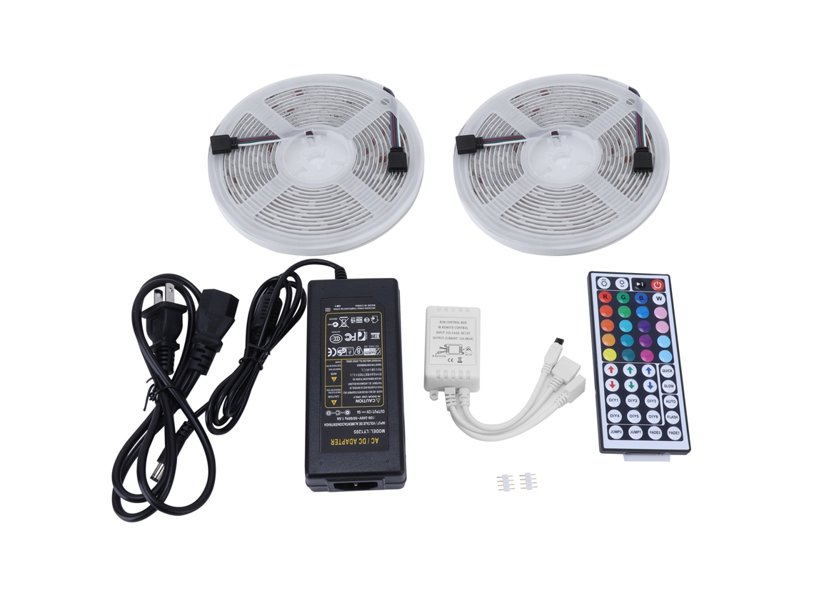 2026-tira Led Rgb 10m Ip65 Smd5050 300led Regulable Con Control Remoto 44 Teclas Para Exterior