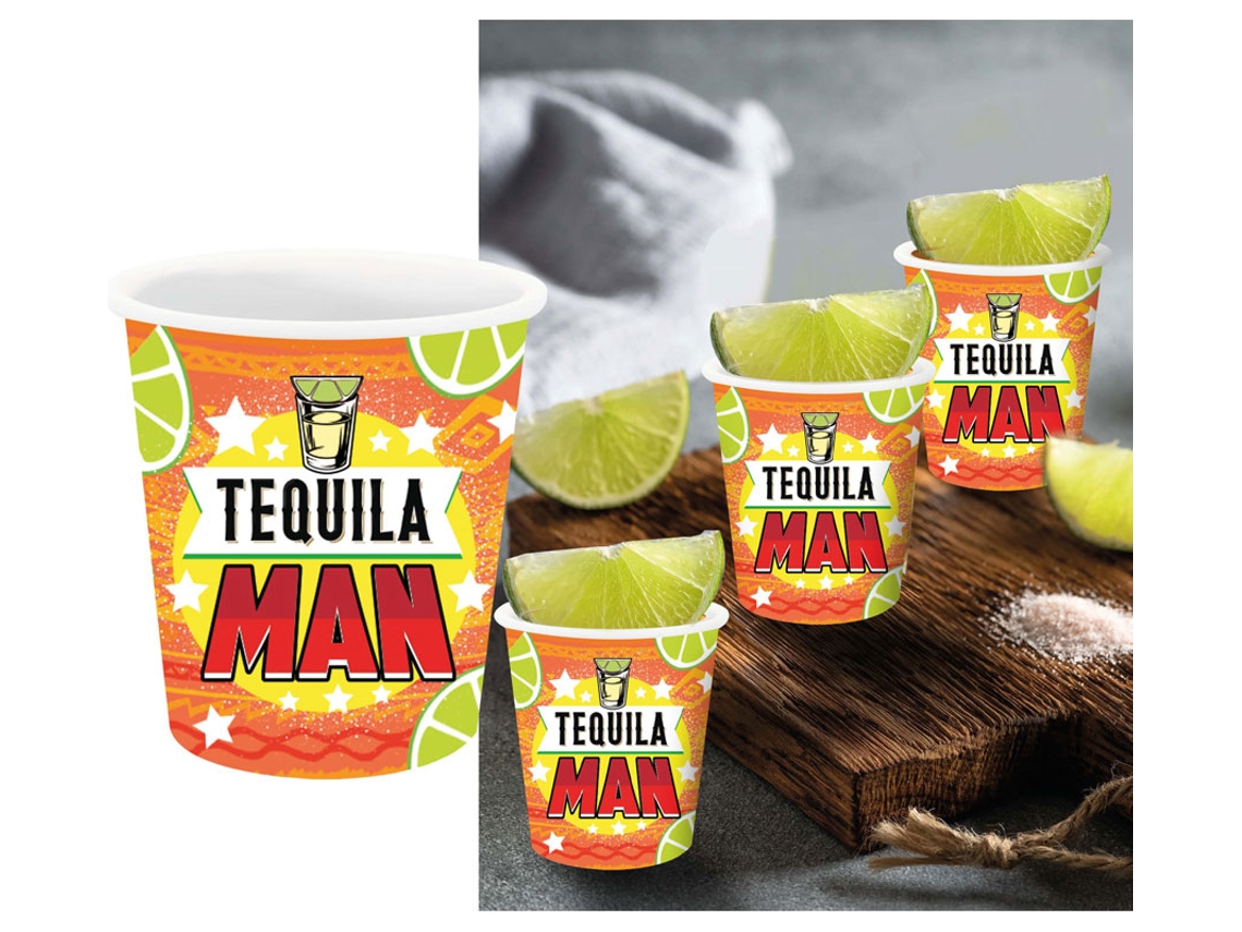 Pack de 3 Chupitos Tequila Man de 5x6 cm