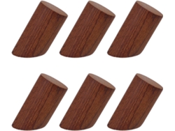 Juego De 6 Ganchos De Pared Rústicos De Madera