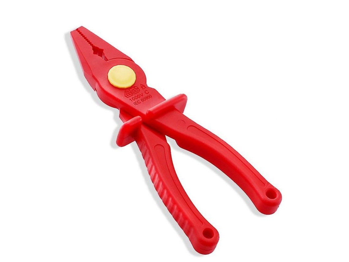 2026-pliers Aisladas 1000v Para Electricistas De Plástico Con Fibra De Vidrio, Ahorro De Fuerza, Iec60900, 195mm Rojo