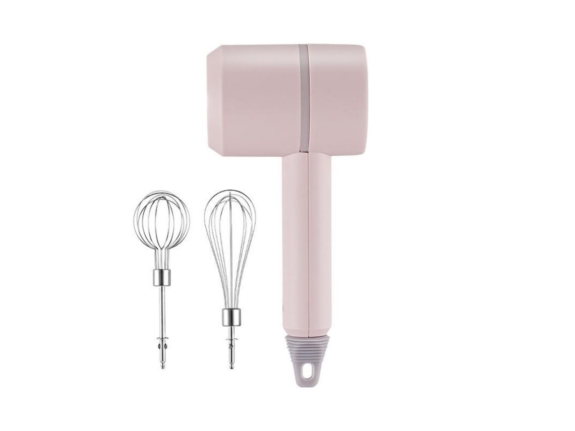 Batidora manual para macarrones, 20 W, 5 V, con dos cabezales, práctica herramienta de cocina para repostería - Pink PAPRIKA