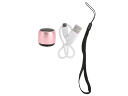 Mini Alto-falante Bluetooth Portátil Com Subwoofer Usb Recarregável Metal Rosa Para Celular Tablet Pc