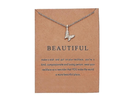 Hermoso collar de damas chicas mejor amiga collar de collar largo con tarjeta de mensaje regalo de cumpleaños de Navidad, 1 pieza