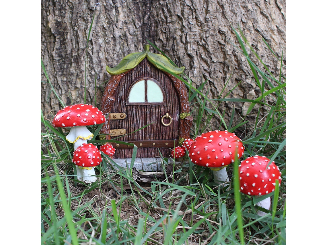 Casita de hadas de resina súper linda, decoración de jardín, modelo que brilla en la oscuridad, mini escultura para exteriores Tommy01