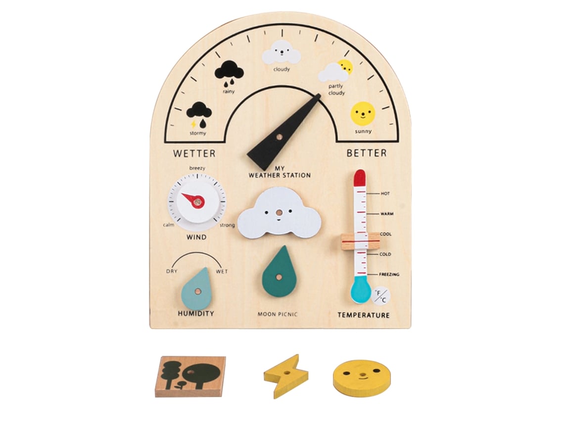 Rompecabezas Creativo De Madera Con Gráfico Meteorológico, Juguete Educativo Para Niños.