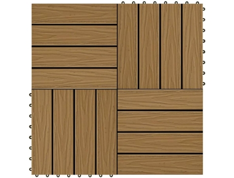 vidaXL Baldosas porche relieve profundo WPC 30x30 cm 1 m² teca 11 uds