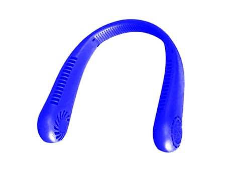 Ventilador de cuello, Ventilador USB ajustable 3 velocidades, ventilador recargable 1200 mAh, manos libres para caminar, deportes, ciclismo - Azul ...