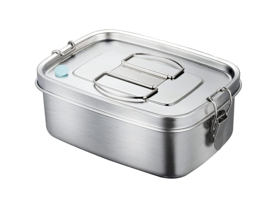 Fiambrera Bento De Acero Inoxidable Con Separador Extraíble, Cabe En El Bolso Y La Mochila.