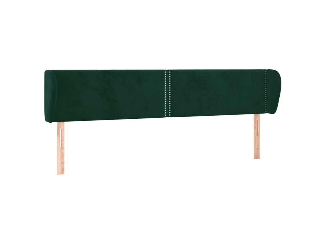 Cabecero con solapas, terciopelo verde oscuro, MAISON EXCLUSIVE (203x23x78 cm)