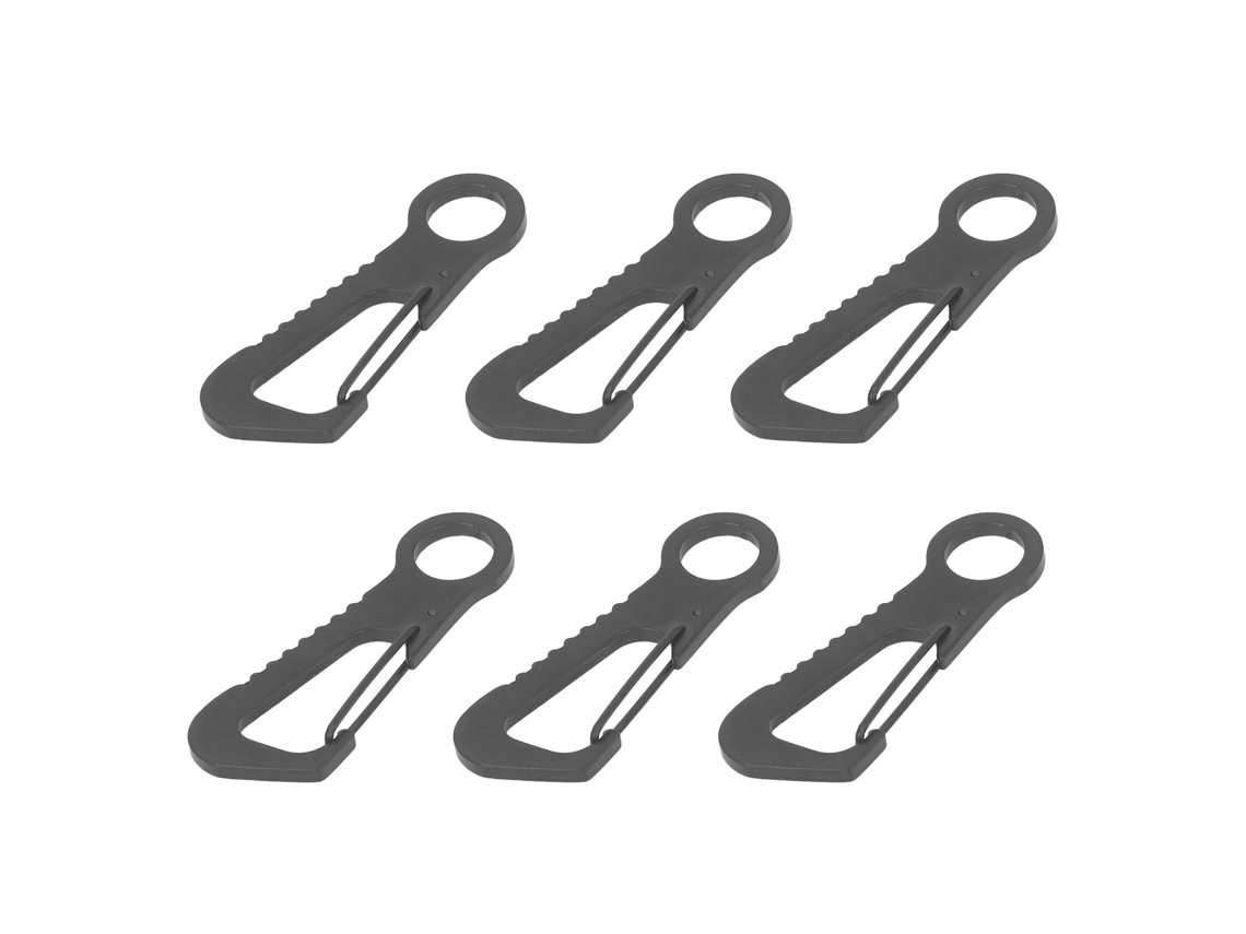 6 Ganchos Multifuncionales De Acero Inoxidable Para Llaveros De Exterior - Negro