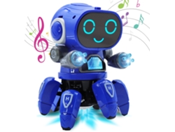 Robot De Juguete Para Niños Que Caminan Bailando Juguetes Robot Con Luces Intermitentes Y Música Azul Gertiz