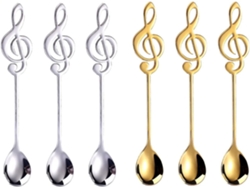 6 Cucharas De Nota Musical, Cucharas Para Té O Café, Inoxidable, Diseño Único, Para Hogar, Cafeterías Y Fiesta