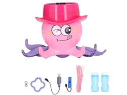 Máquina De Burbujas Automática Recargable Con Diseño De Pulpo Para Niños De 3 Años En Adelante (rosa)