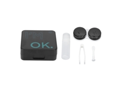 Kit De Estojo Para Lentes De Contato Com Letras Em Preto Simples