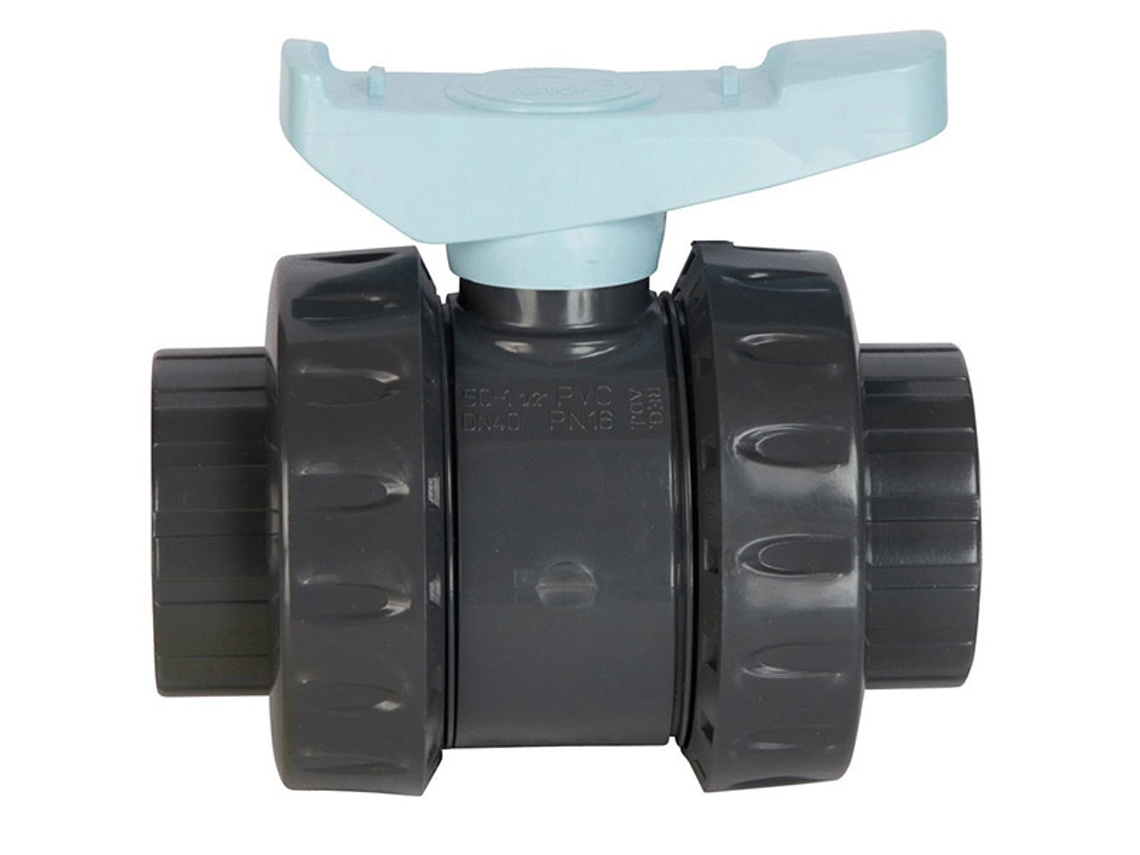 Doble union pvc valvula para encolar 50mm pn16 ast50  ASTORE