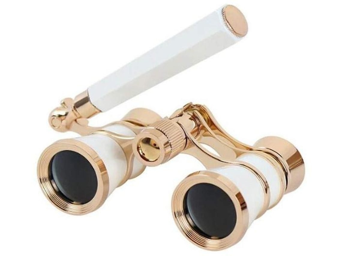 Binóculos Retro 3x25 Com Alça Ótica De Metal Completo Para Senhoras Observando Binóculos Branco Saisiyiky