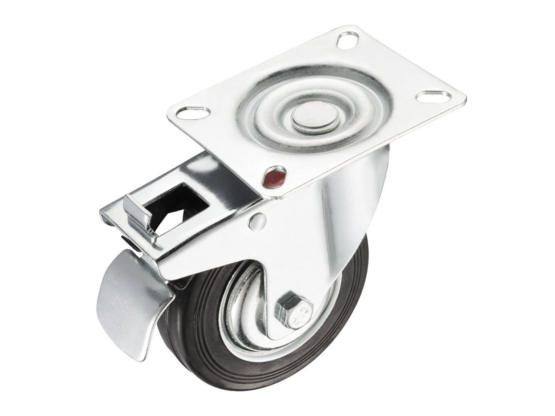 Rueda Goma 4 Pulgadas 169h Freno Para Muebles Ideal Para Uso