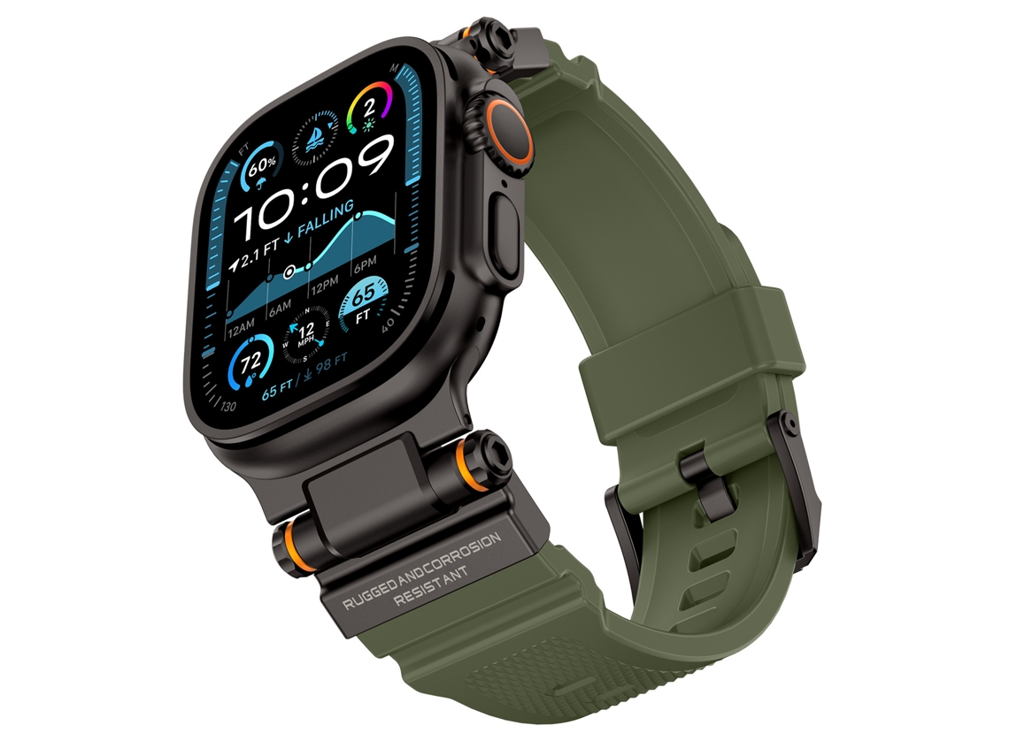 Correa XIAOMOYU para Apple Watch de 44/45/46/49 mm (Negro y Verde)
