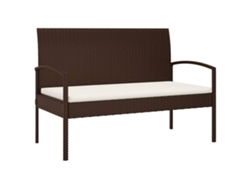Maison Exclusive - Banco De Jardín Con Cojín Ratán Sintético Marrón 105 Cm